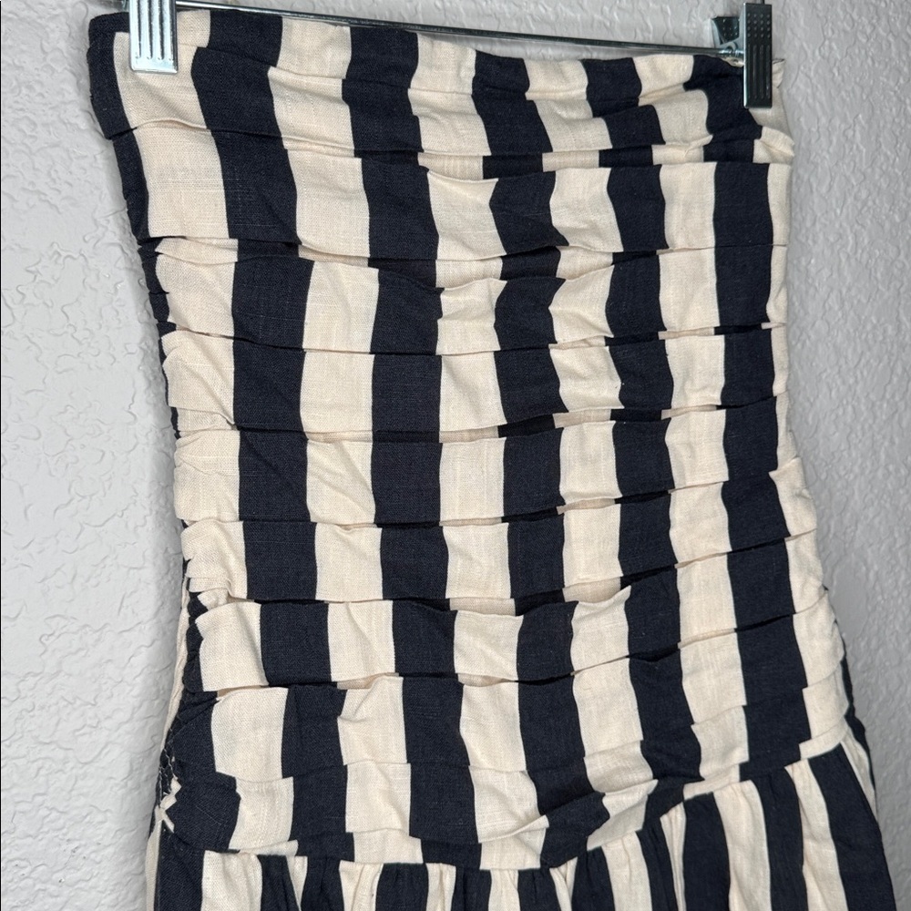 NWT Moon River Stripe Ruched Strapless Midi Dress Vacation Beach Size Small - Picture 4 of 8